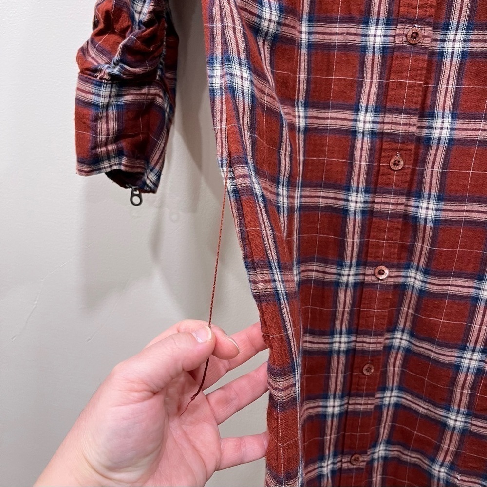 Juicy Couture Red Plaid Button-Up Shirt Dress size 4 - Picture 12 of 15